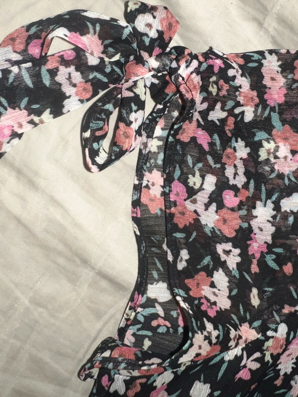 Bar III XXL black floral milkmaid midi dress Whimsygoth fairycore wedding guest - Picture 6 of 11